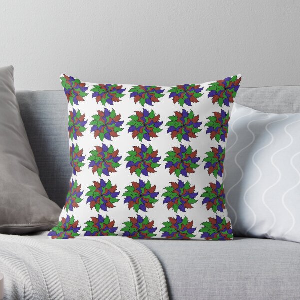 Red Green and Blue Christmas Lights Geometric Pattern Design Throw Pillow