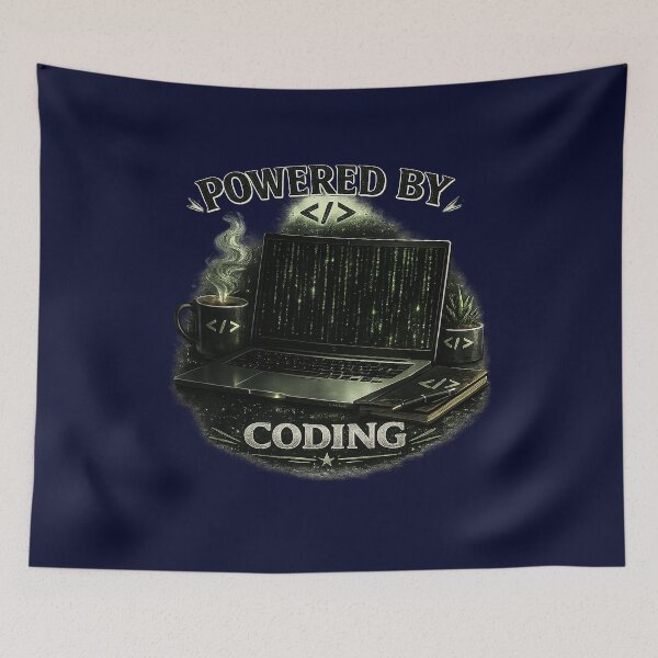Item preview, Powered by Coding – Funny Vintage Programmer Design for Developers, Software Engineers and Coders designed and sold by GottaPics.