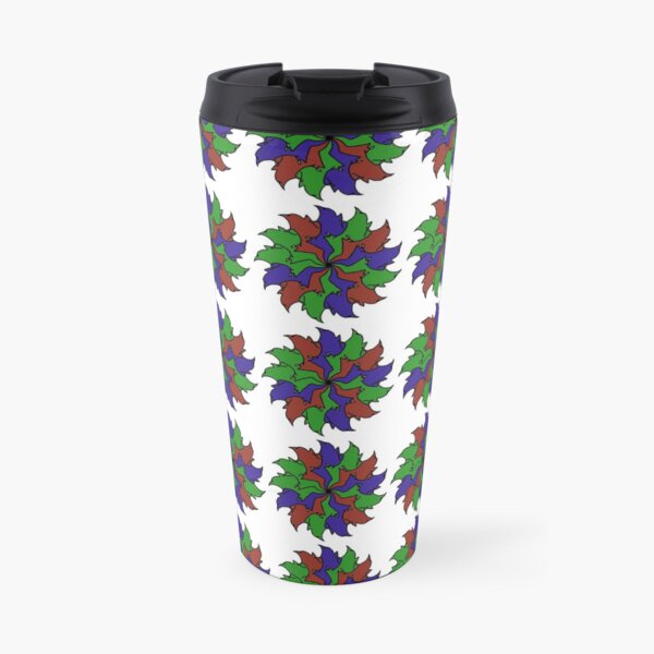 Red Green and Blue Christmas Lights Geometric Pattern Design Travel Coffee Mug
