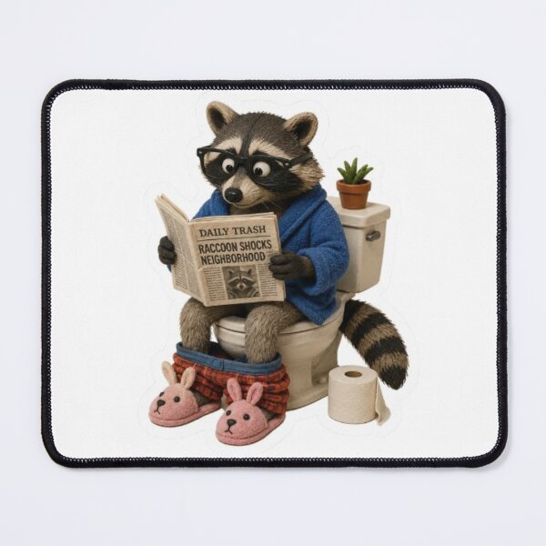 Item preview, Raccoon Reading on Toilet designed and sold by Snurly.