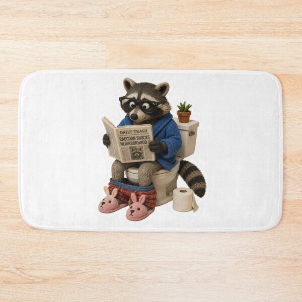 Item preview, Raccoon Reading on Toilet designed and sold by Snurly.