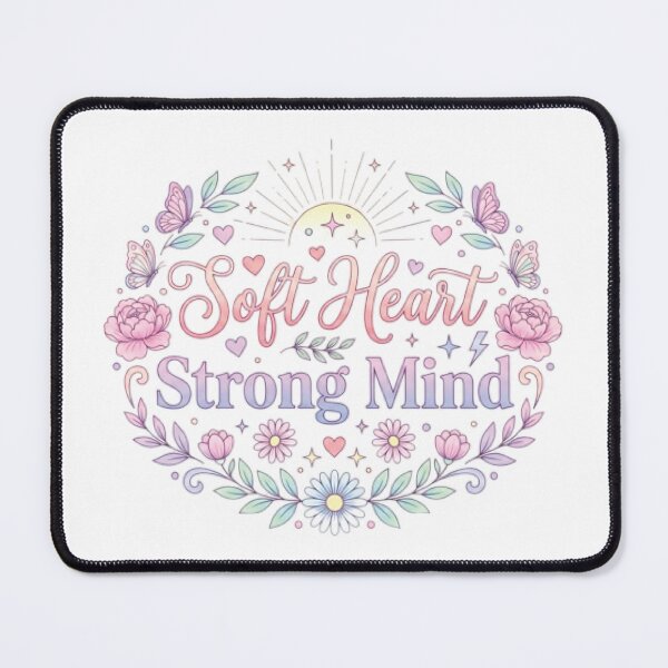 Item preview, Soft Heart Strong Mind | Inspirational Floral Butterfly Typography T-Shirt designed and sold by Faisal  Shah.