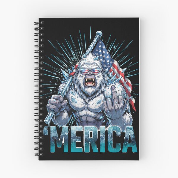 Item preview, 'Merica Icy Yeti Bigfoot Rock On Flag Design v6 designed and sold by DarylWelsh2024.