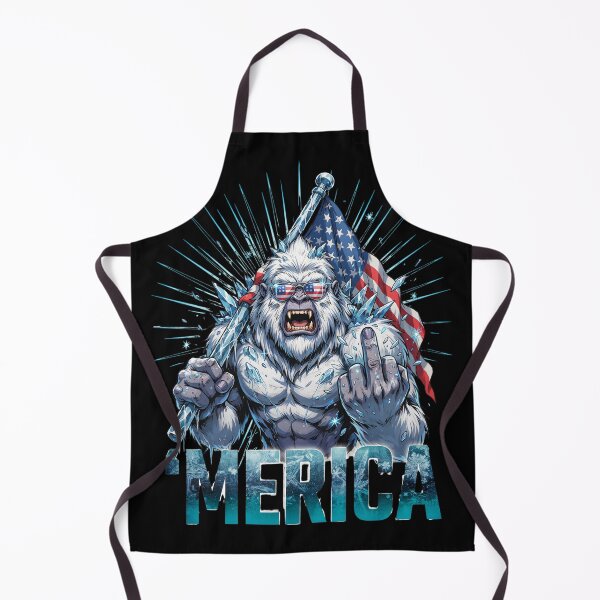 Item preview, 'Merica Icy Yeti Bigfoot Rock On Flag Design v6 designed and sold by DarylWelsh2024.