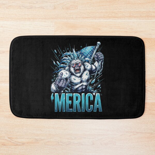Item preview, 'Merica Icy Yeti Bigfoot Rock On Flag Design v9 designed and sold by DarylWelsh2024.