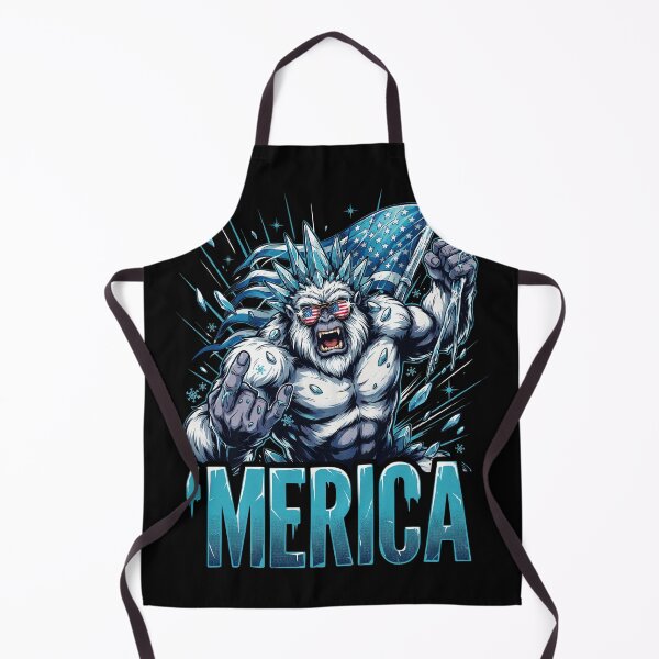 Item preview, 'Merica Icy Yeti Bigfoot Rock On Flag Design v9 designed and sold by DarylWelsh2024.