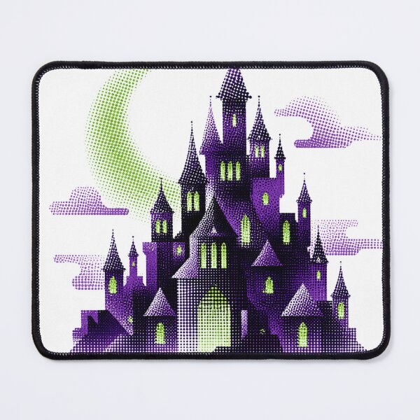 Item preview, Haunted Purple Castle Crescent Moon Halftone designed and sold by xMErCUrY03x.