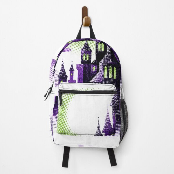 Item preview, Haunted Purple Castle Crescent Moon Halftone designed and sold by xMErCUrY03x.