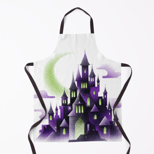 Item preview, Haunted Purple Castle Crescent Moon Halftone designed and sold by xMErCUrY03x.
