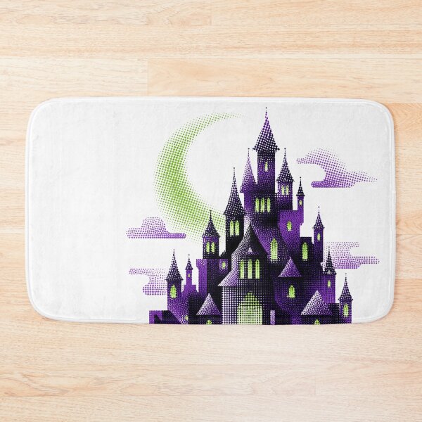 Item preview, Haunted Purple Castle Crescent Moon Halftone designed and sold by xMErCUrY03x.