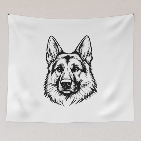 Item preview, German Shepherd Line Art | Elegant GSD Dog Illustration designed and sold by zenithviv.