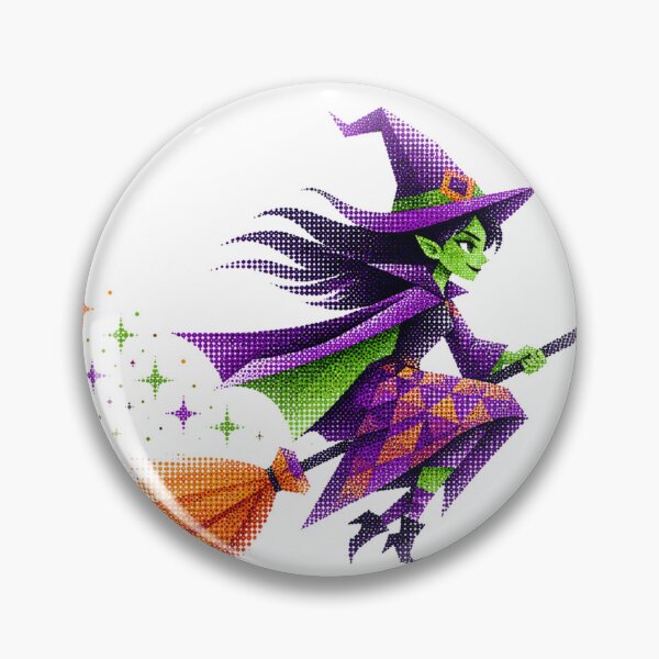 Item preview, Flying Wicked Witch On Broomstick Halftone designed and sold by xMErCUrY03x.