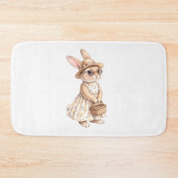 Item preview, Cute Bunny in Floral Dress with Sun Hat T-Shirt | Adorable Rabbit Cottagecore Graphic Tee designed and sold by StickerNestYou.