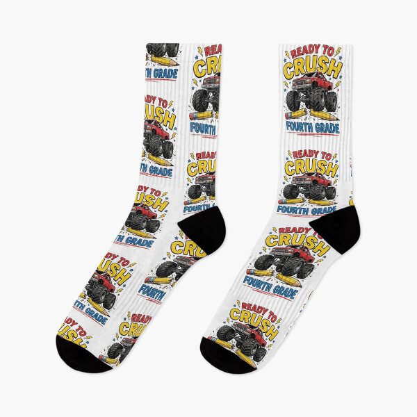 Item preview, Ready To Crush Fourth Grade Monster Truck Back To School Boys designed and sold by raedattia.