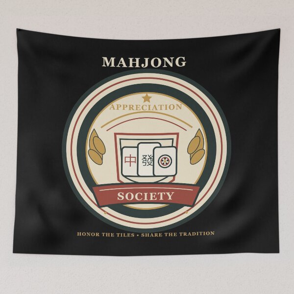 Item preview, Mahjong Appreciation Society Vintage Academic Crest | Retro Mahjong Player Gift designed and sold by WORN.THOUGHTS.