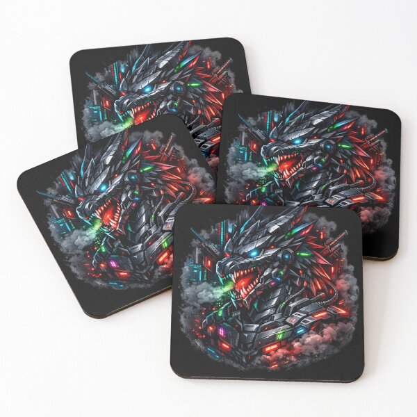 Item preview, Cyberpunk Mech Dragon Dark Future Street Art Transparent Print designed and sold by Altospecial.