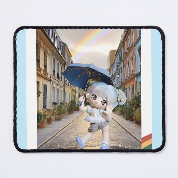 Item preview, Rainbow After the Rain - Cute Doll Umbrella Street Scene designed and sold by Nicole_83.