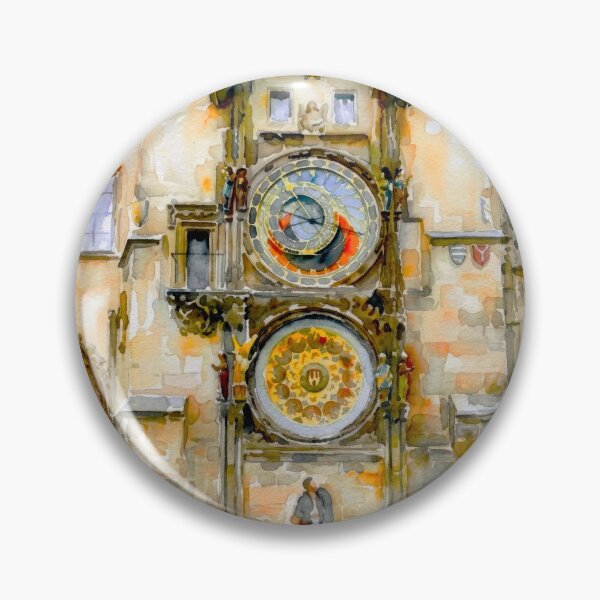 Item preview, Prague Astronomical Clock Watercolor designed and sold by caracatita75.