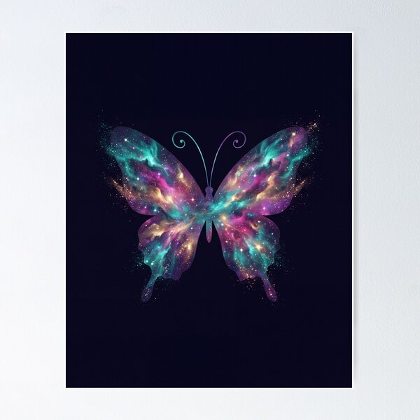 Item preview, Galaxy Butterfly – Nebula in Turquoise and Magenta designed and sold by nachtpixel-art.