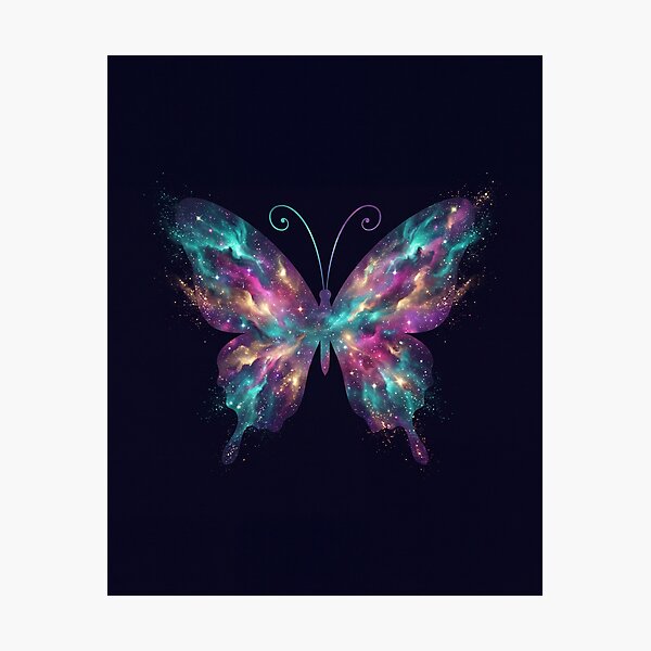 Item preview, Galaxy Butterfly – Nebula in Turquoise and Magenta designed and sold by nachtpixel-art.