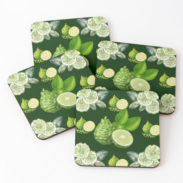 Item preview, Deep Green Kaffir Lime & Tropical Citrus Pattern designed and sold by ​Jyoti Digital Artist.