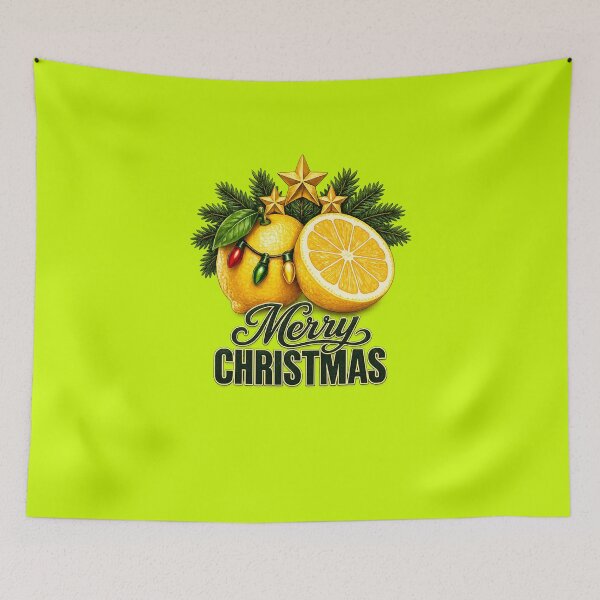 Item preview, Luxury Merry Christmas Lemon Christmas Tree Leaves designed and sold by annenambiro.