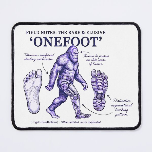 Item preview, Onefoot Prosthetic Leg Amputee Recovery Purple Bigfoot Monster T-Shirt designed and sold by pawsome purrfect.
