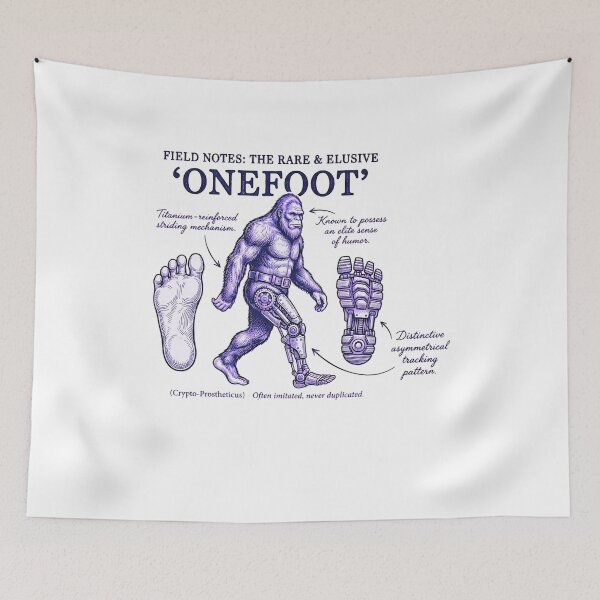 Item preview, Onefoot Prosthetic Leg Amputee Recovery Purple Bigfoot Monster T-Shirt designed and sold by pawsome purrfect.