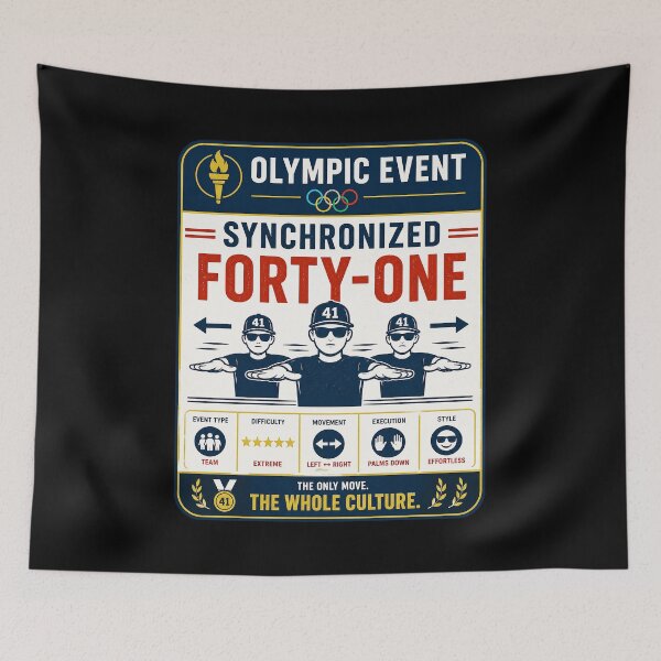 Item preview, 41 (forty-ooooone) SIDEWAYS SOCIETY COLLECTION - SPORTS - Olympic Event Synchronized Forty-One designed and sold by WheelieGdArt.