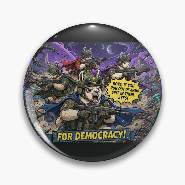 Item preview, Helldivers Lama Squad For Democracy! Funny Helldivers Llama Army Spit Attack designed and sold by OneShot Labs.