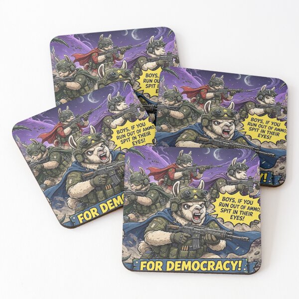 Item preview, Helldivers Lama Squad For Democracy! Funny Helldivers Llama Army Spit Attack designed and sold by OneShot Labs.