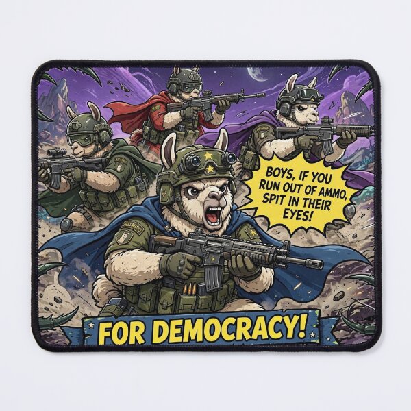 Item preview, Helldivers Lama Squad For Democracy! Funny Helldivers Llama Army Spit Attack designed and sold by OneShot Labs.