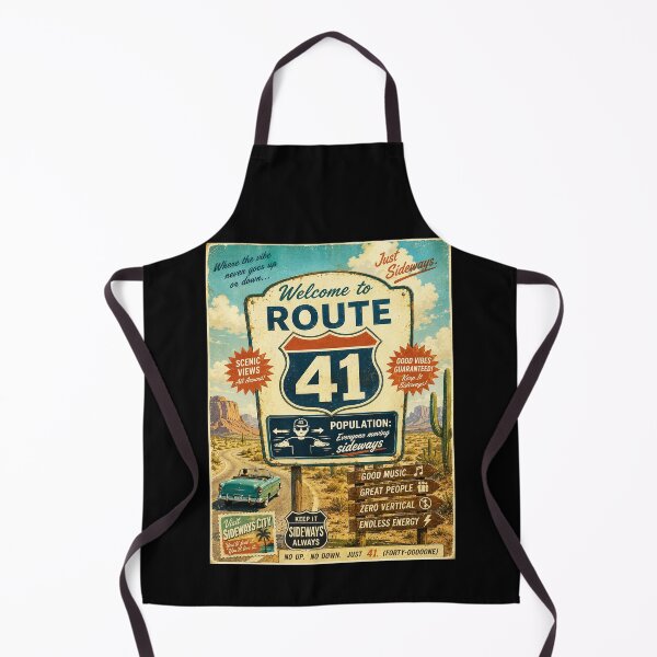 Item preview, 41 (forty-ooooone) SIDEWAYS SOCIETY COLLECTION - VINTAGE TOURISM - Welcome to Route 41 Population - Everyone moving sideways designed and sold by WheelieGdArt.