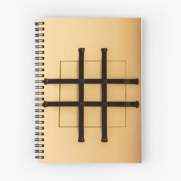 Item preview, Metal Bars Small Window With Security Grill On Beige Wall, Minimal Architectural Grid Composition designed and sold by Nmallia.