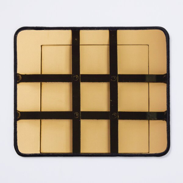 Item preview, Metal Bars Small Window With Security Grill On Beige Wall, Minimal Architectural Grid Composition designed and sold by Nmallia.