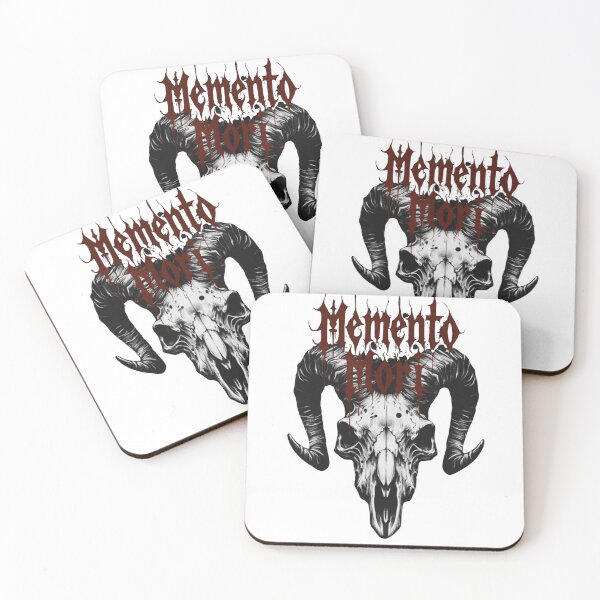 Item preview, Memento Mori Ram Skull Dark Metal Occult Typography Gothic Horror Art designed and sold by Daily-chaos.