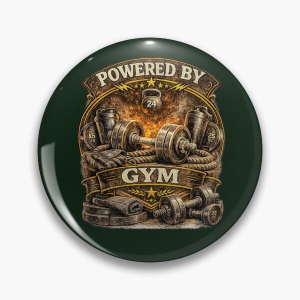 Item preview, Powered by Gym – Vintage Fitness Workout Design for Weightlifters and Gym Lovers designed and sold by GottaPics.