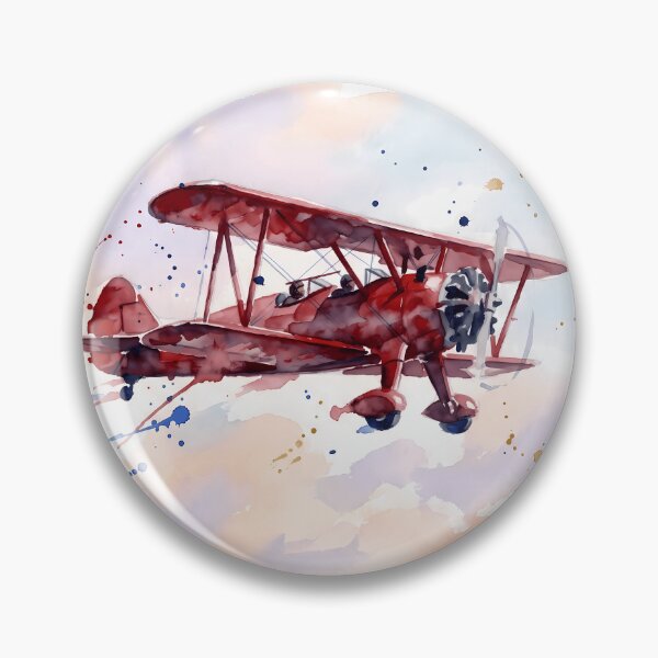 Item preview, Vintage Watercolor Red Biplane designed and sold by Design-Illusi0n.