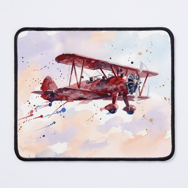 Item preview, Vintage Watercolor Red Biplane designed and sold by Design-Illusi0n.