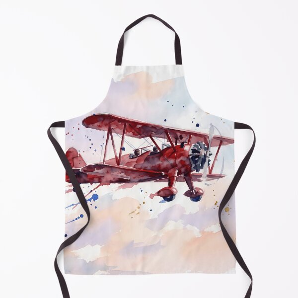 Item preview, Vintage Watercolor Red Biplane designed and sold by Design-Illusi0n.