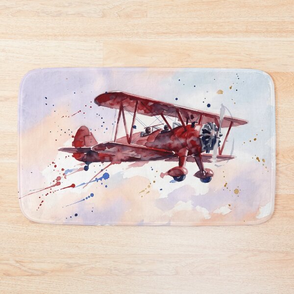 Item preview, Vintage Watercolor Red Biplane designed and sold by Design-Illusi0n.