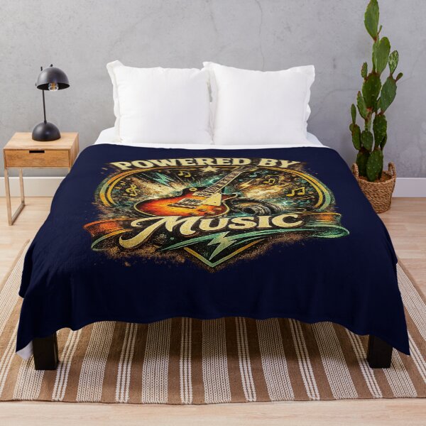Item preview, Powered by Music – Vintage Guitar Design for Musicians, Rock Fans and Music Lovers designed and sold by GottaPics.