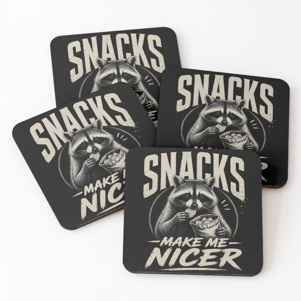 Item preview, Snacks Make Me Nicer Raccoon designed and sold by MTDesignLab.