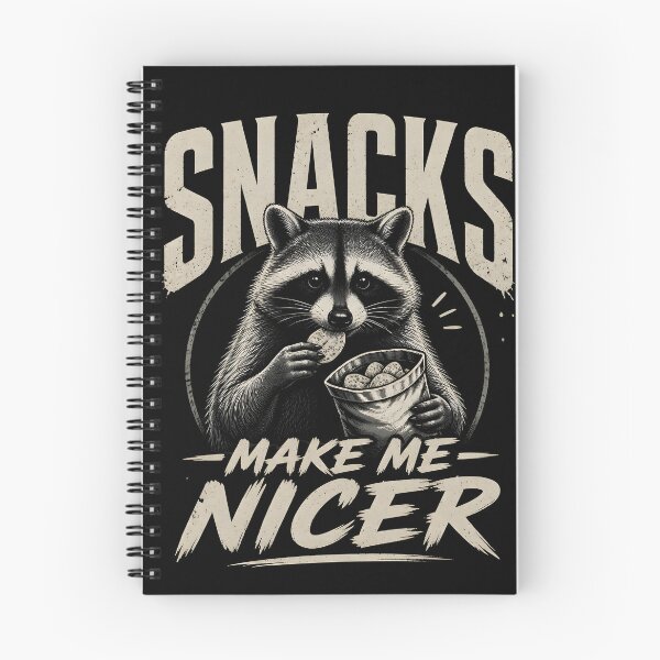 Item preview, Snacks Make Me Nicer Raccoon designed and sold by MTDesignLab.
