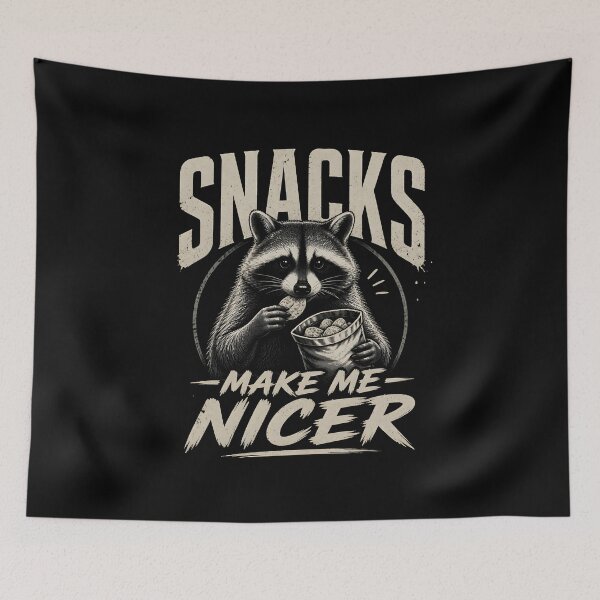 Item preview, Snacks Make Me Nicer Raccoon designed and sold by MTDesignLab.