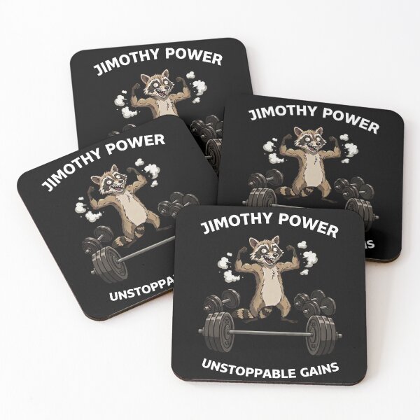Item preview, Jimothy Team Funny Raccoon Gym Workout Graphic - Jimothy Strength Invincible Gains designed and sold by LeSoniPapaPrint.