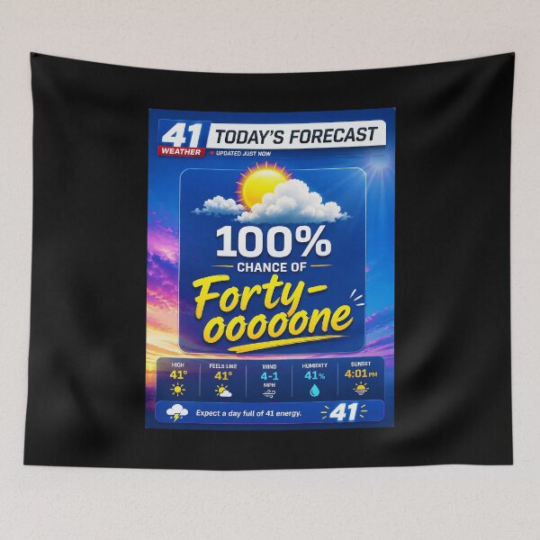 Item preview, 41 (forty-ooooone) SIDEWAYS COLLECTION - WEATHER Today's Forecast 100% chance of Forty-ooooone v2 designed and sold by WheelieGdArt.