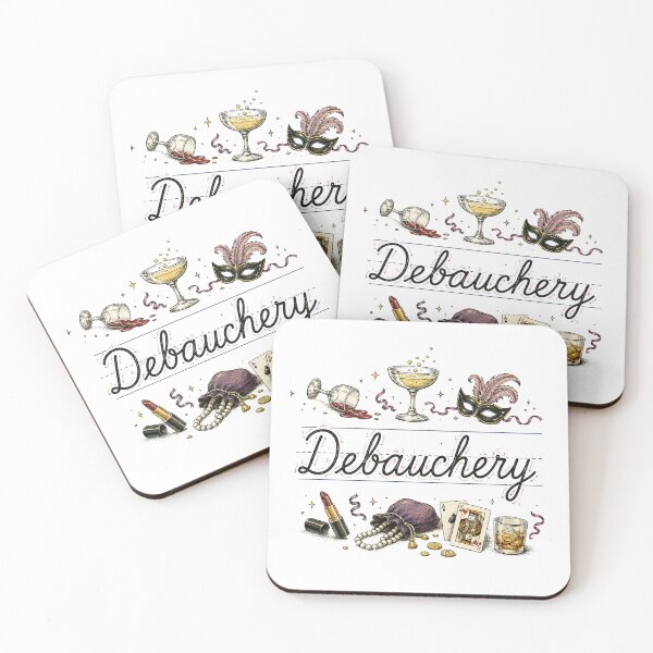 Item preview, Debauchery | Vintage Handwriting Practice Parody designed and sold by ChickenFund.