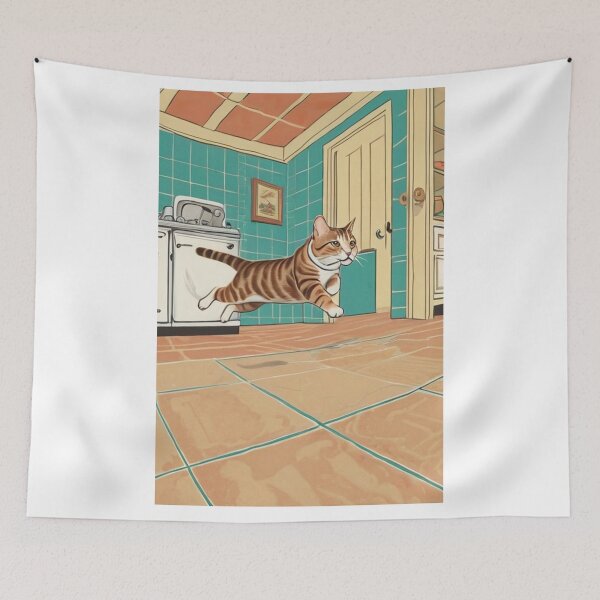 Item preview, Art - Stylized Feline Character, Interior Inspired by Saul Steinberg designed and sold by World-Pets.