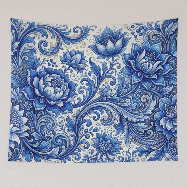 Item preview, Blue and white floral elegance designed and sold by Sigtrix.